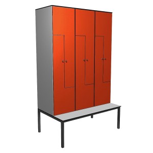 Schließfach für Schwimmbad HPL TYP 3L mit Bank