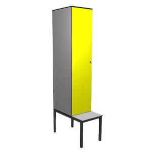 Schließfach für Schwimmbad HPL TYP S1 mit Bank