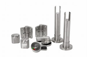 Zubehör für WC-Trennwände - Set 18/150 -  rostfreier Stahl