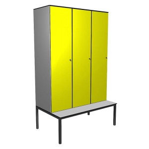 Schließfach für Schwimmbad HPL TYP 3 S1 mit Bank