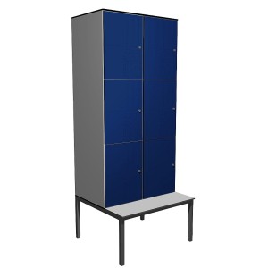 Schließfach für Schwimmbad HPL 2 S3 mit Bank