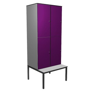 Schließfach für Schwimmbad HPL TYP 2 S2 mit Bank