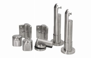 Zubehör für WC-Trennwände - Set 18-28/150 - rostfreier Stahl