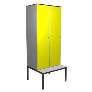 Schließfach für Schwimmbad HPL TYP 2 S1 mit Bank