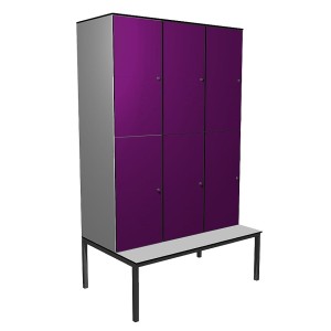 Schließfach für Schwimmbad HPL TYP 3 S2  mit Bank