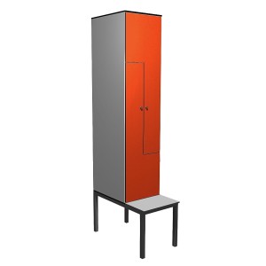 Schließfach für Schwimmbad HPL TYP L mit Bank