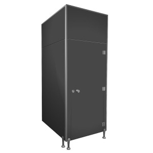 WC-Trennwände aus HPL-Platte bis zur Decke verbaut