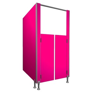 WC-Trennwände für Kindergärten aus HPL-Platte - Pendeltür