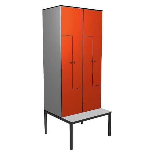 Szafka basenowa HPL TYP 2L z ławką