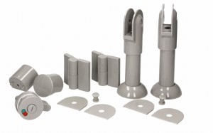 Zubehör für WC-Trennwände - Set 10-13/150 - Kunststoff - Grau